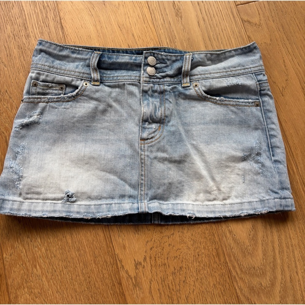 Y2k American Eagle micro mini jean skirt 4